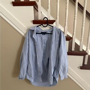 Blue Striped Blouse Shirt (Men’s, Fits oversized F)